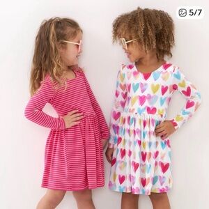 Little Sleepies - NWT - Pink Striped Valentines Skater Dress - 2T